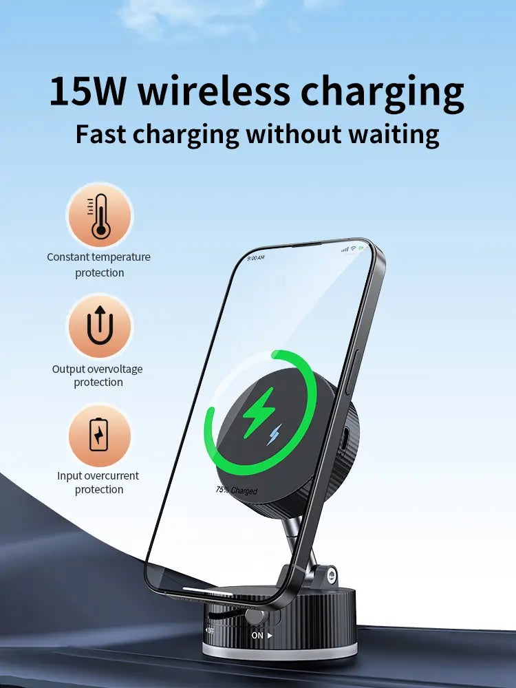 Vacuum Magnetic Phone Holder, Foldable And Retractable