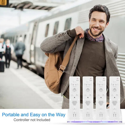 4 Remotes Charging Dock Game Controller Charger 2800mAh Rechargeable Battery Charging Stations W LED Indicator For Wii Nintendo