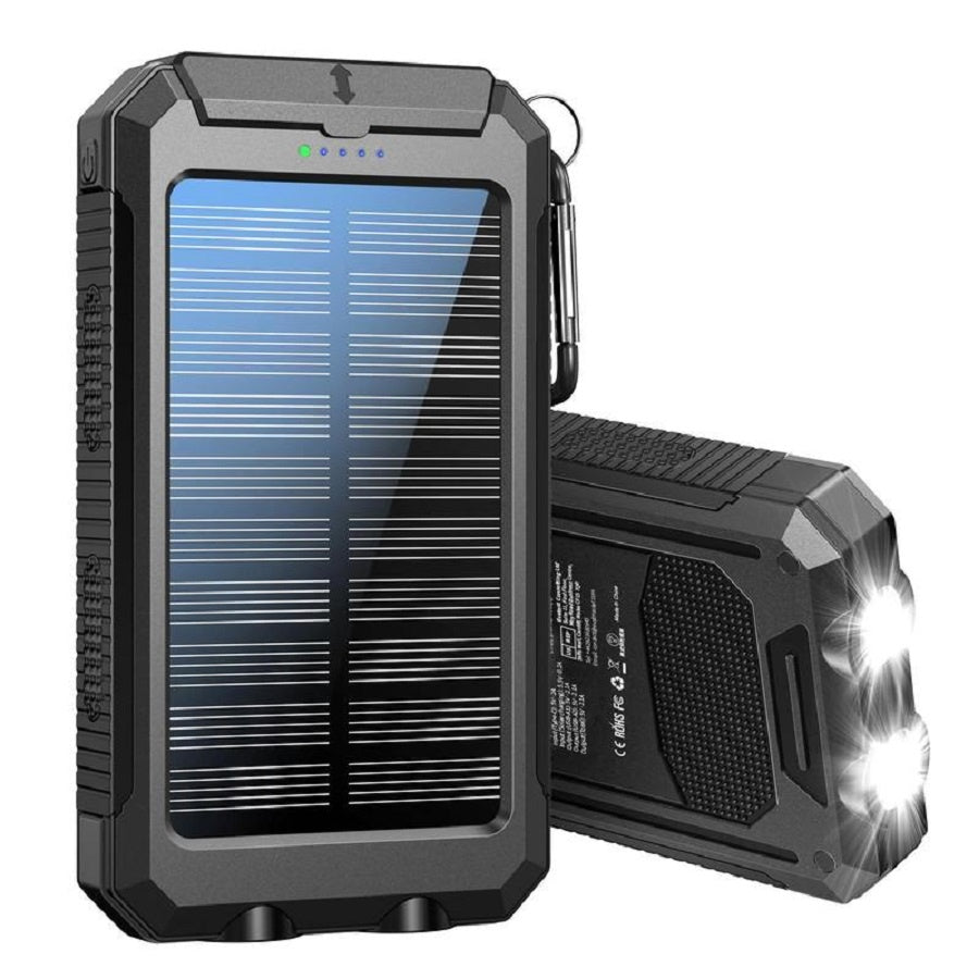 Solar Charger, 8000mAh Portable Solar Power For All Mobile Phones, Waterproof Battery Pack