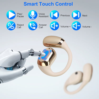 1 Set Wireless V5.4 Open Ear Earbuds With Earhook LED Display Charging Case IPX5 Waterproof 300Hrs