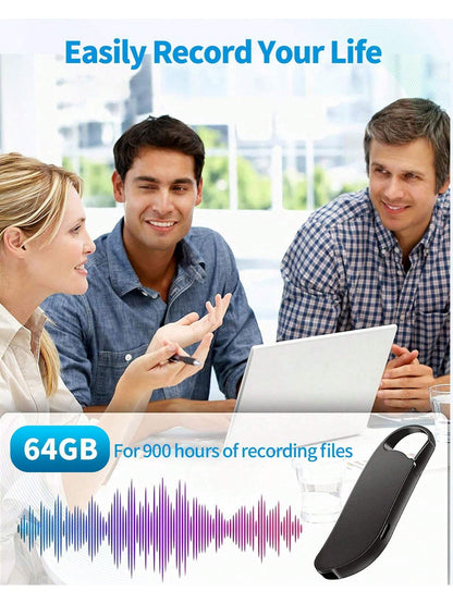 64GB Digital Voice Recorder, USB C Interface, Voice Activation And Noise Reduction