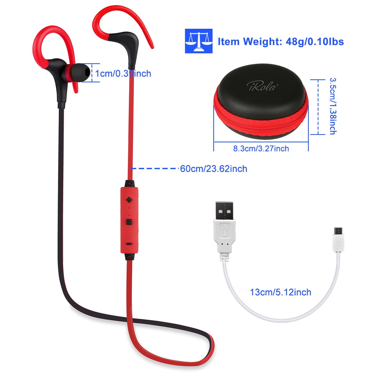 Wireless Headsets V4.1 Sport In Ear Stereo Headphones Sweatproof Noise Canceling Earphones