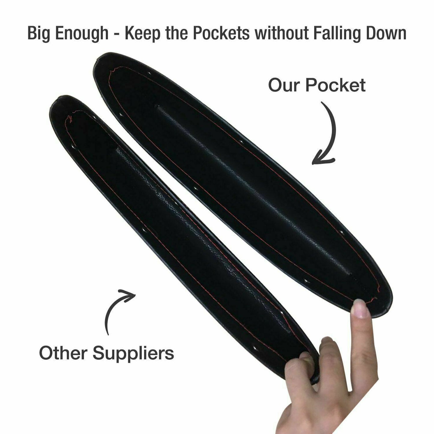 2pcs Car Seat Gap PU Leather Catch Catcher Box Caddy Slit Pocket Storage Organizer