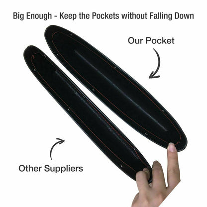 2pcs Car Seat Gap PU Leather Catch Catcher Box Caddy Slit Pocket Storage Organizer