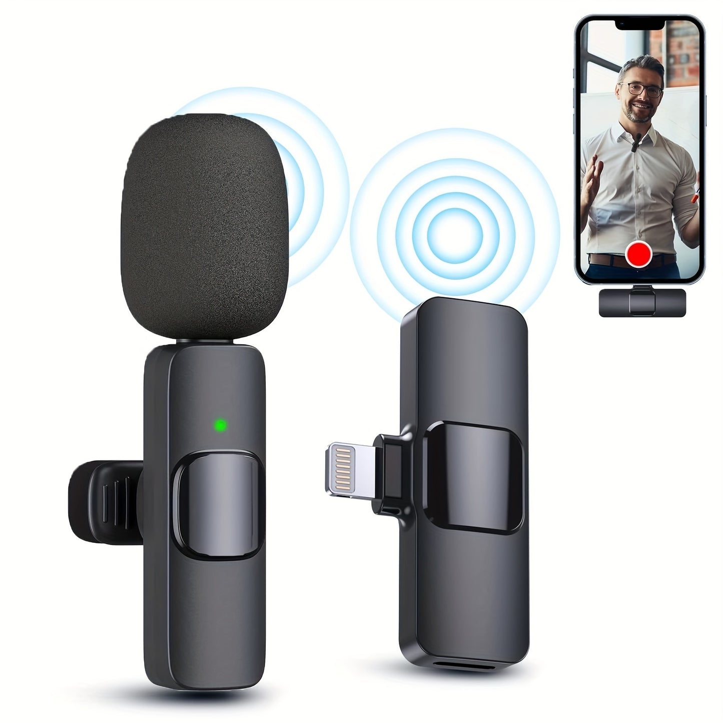Wireless Lavalier Lapel Microphone For IPhone IPad Professional Wireless Clip Mic