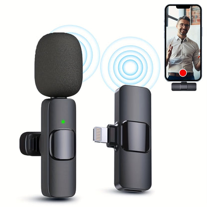 Wireless Lavalier Lapel Microphone For IPhone IPad Professional Wireless Clip Mic