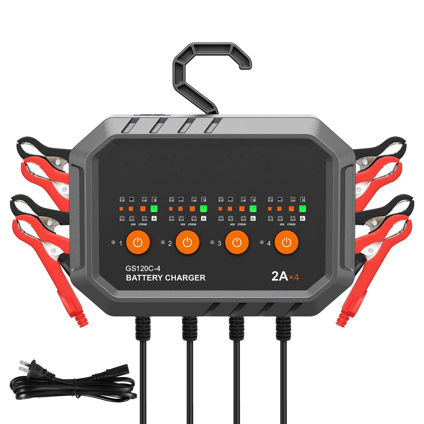 VEVOR Smart Battery Charger, 8-Amp, LiFePO4 Lead-Acid Car Battery Charger, Fully-Automatic Charger