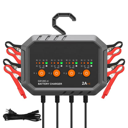 VEVOR Smart Battery Charger, 8-Amp, LiFePO4 Lead-Acid Car Battery Charger, Fully-Automatic Charger